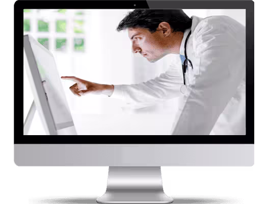 a doctor using a desktop bigsun