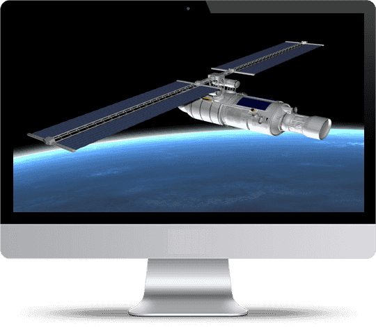 an outer space image of a satellite bigsun