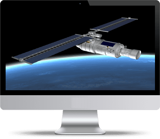 an outer space image of a satellite bigsun