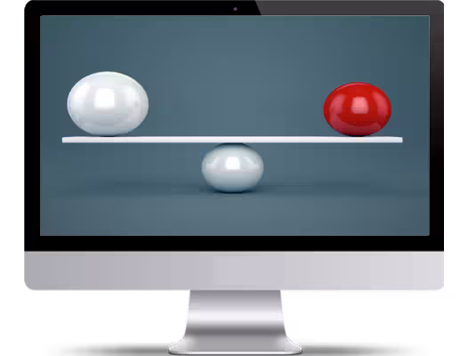 image of red and white balls balanced bigsun
