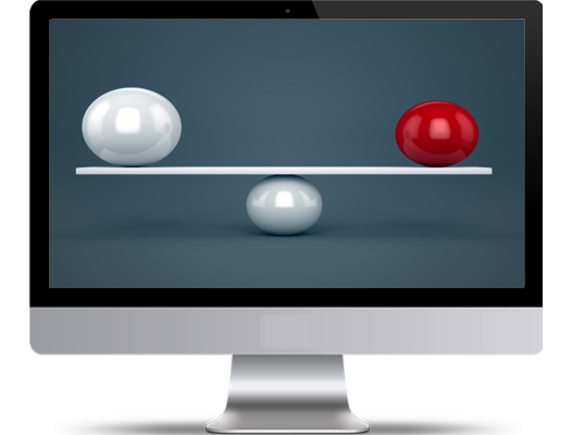 image of red and white balls balanced bigsun