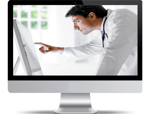 a doctor using a desktop bigsun