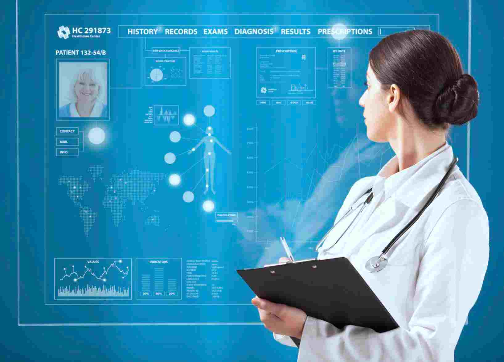 a doctor observing a patient's digital report bigsun