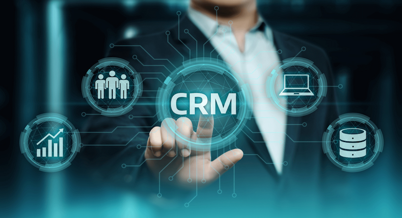 CRM dashboard displaying sales metrics and customer engagement statistics